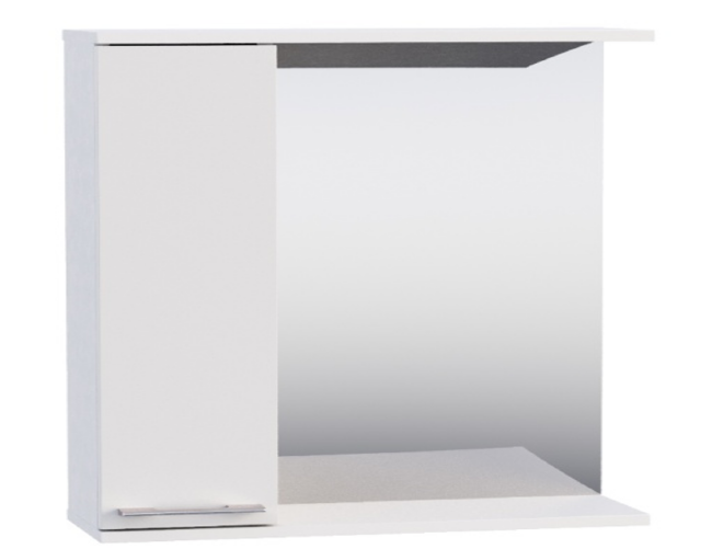 Зеркало-шкаф PROFLINE Лайн (1дверь слева+зеркало)60см цвет Белый глянец