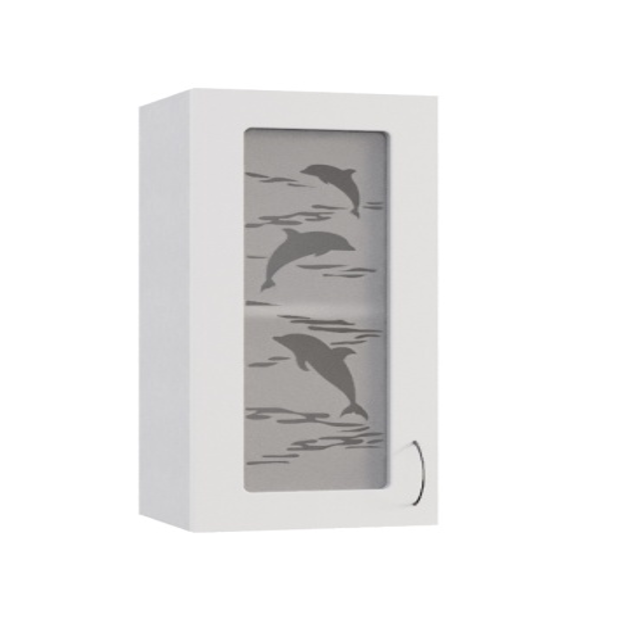 Шкаф навесной "Дельфин 30" (стекло)  1 дверь